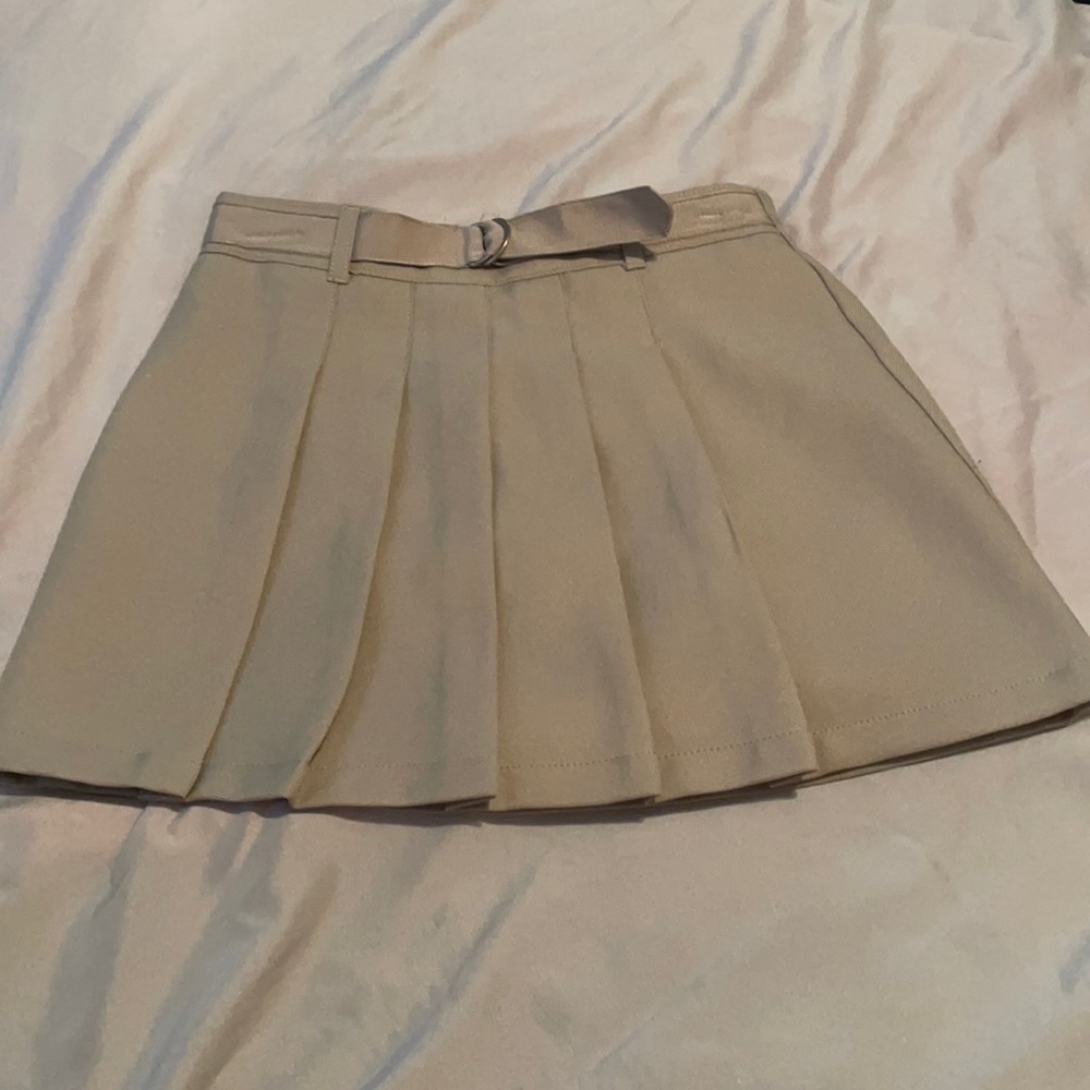 Wonder nation kids tan school uniform skirt.